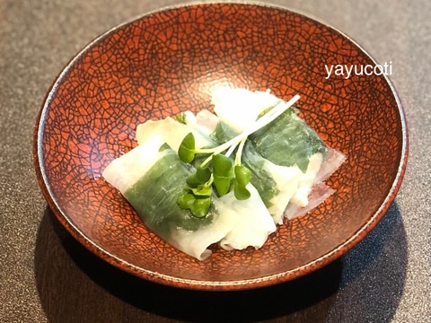 レンジで簡単!たらの大根巻きの酒蒸し